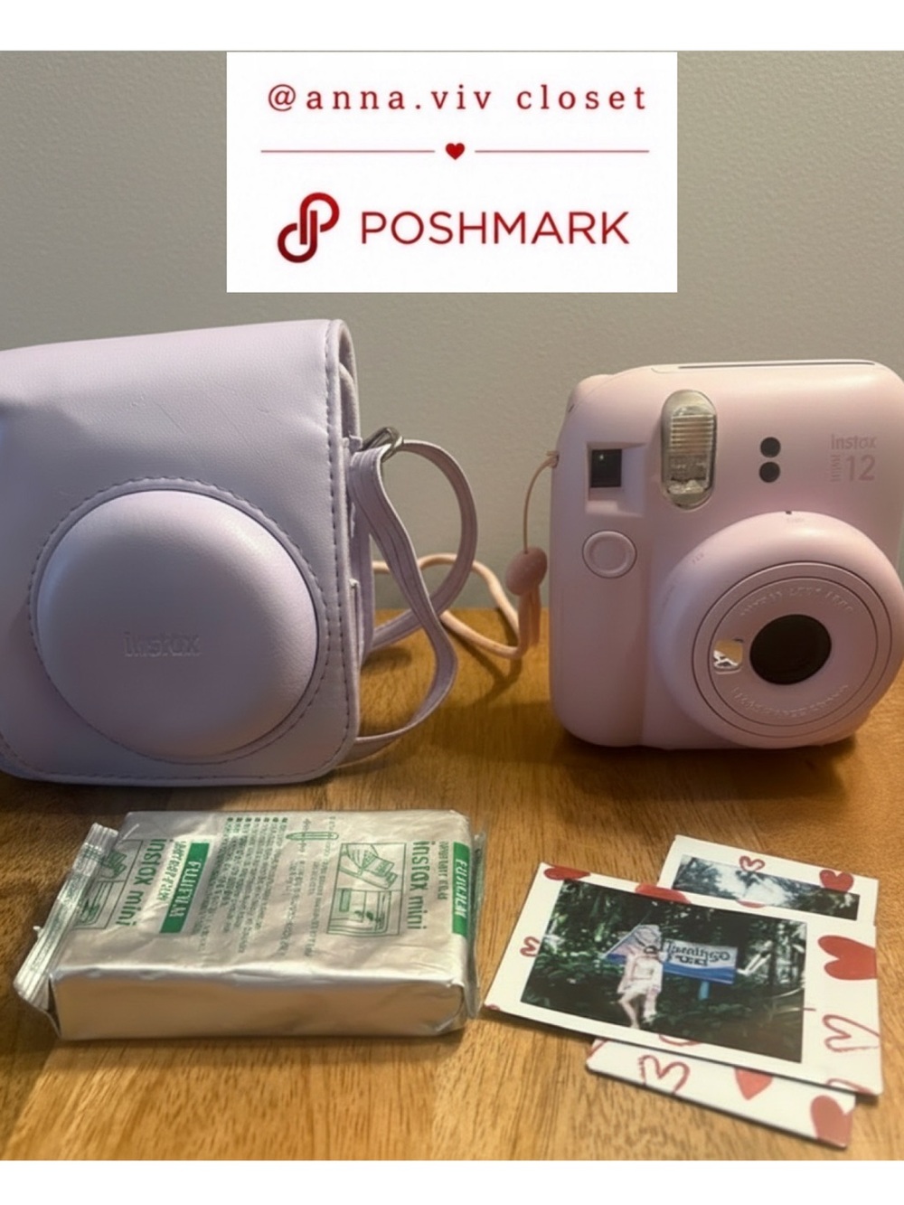 Fujifilm Instax Mini 12 Pink Instant Camera with Light Pink + Case + Cartrige